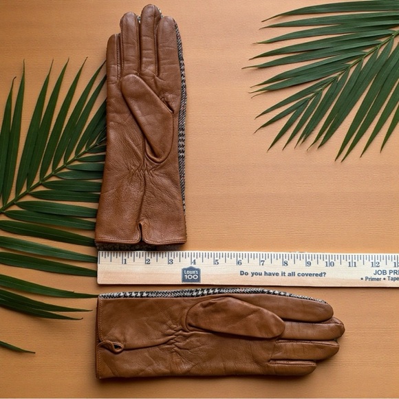 MERONA Plaid Tweed & Genuine Leather Gloves – Size S/M - Picture 5 of 7